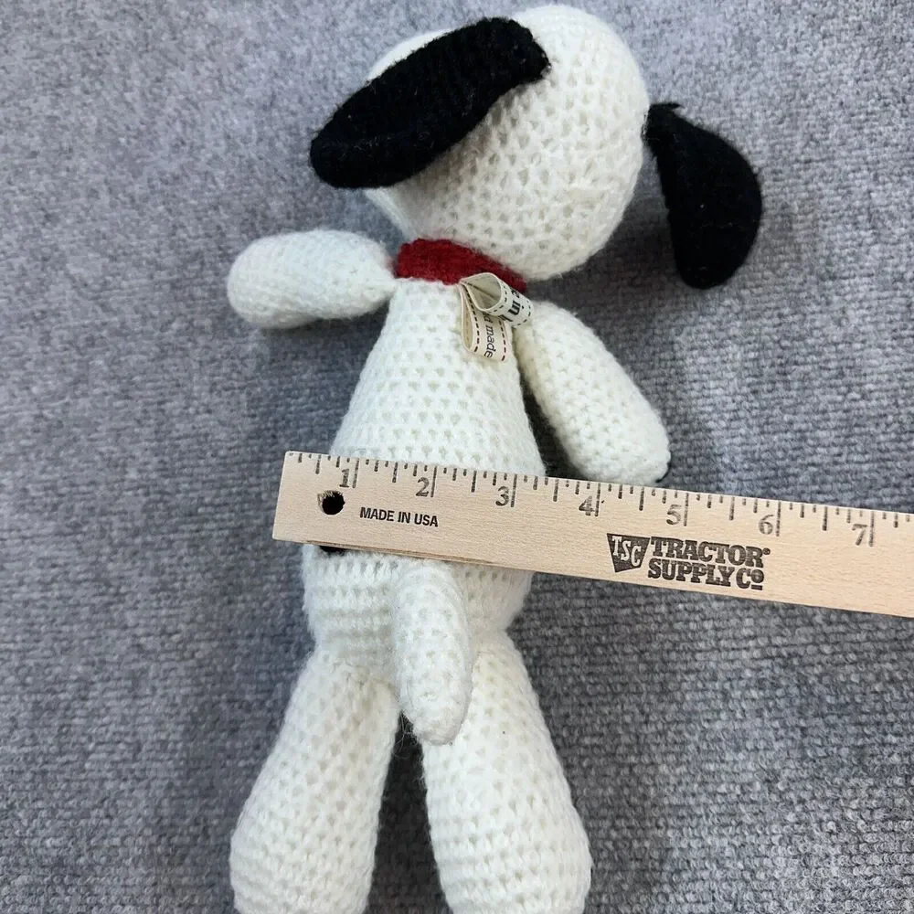 Crochet Snoopy Stuffed Animal 12” Made In Ireland Peanuts Handmade - Read Descpt